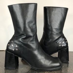 Harley Davidson chunky heel mid calf boots